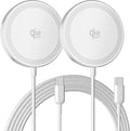 25W Magnetic Wireless Charging Pad: Qi2.2 Qi2 MagSafe Fast Charger for Google Pixel 10 iPhone 17 16 Pro Max 16e 15 14 13 12 AirPods & Samsung Galaxy Series Gift Ideal for Desk & Travel (White, 2Pack)