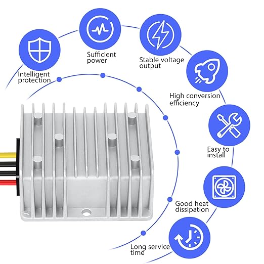 LeMotech DC 24v to 12v Converter 10A 120W Step Down Converter Voltage Reducer IP68 Waterproof Transformer for Golf Cart Truck Boat Vehicle