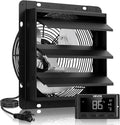 VEVOR 12 inch Shutter Exhaust Fan, Wall Mounted Attic Vent Fan with Smart Programming Variable Speed Temperature Control, 1500 CFM,EC Motor,Timer, for Shed,Garage,Greenhouse Ventilation Cooling,Black