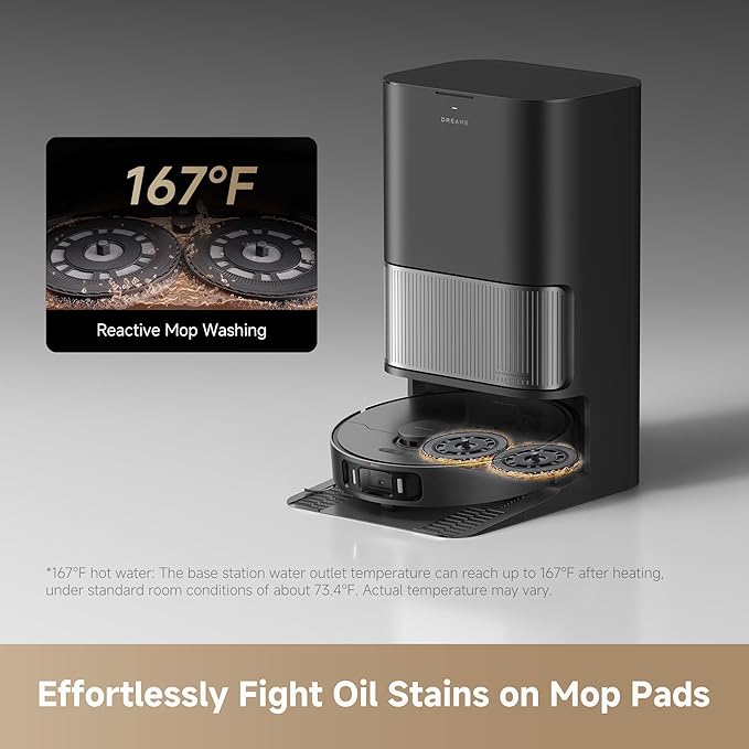 DREAME L40s Ultra AE Robot Vacuum and Mop Combo, 19,000Pa Suction, Self Emptying Dust Box, Flexible Mop & 167℉ Self Cleaning Washboard, Diverse Brush Selection, All-in-One Station, Auto Refill