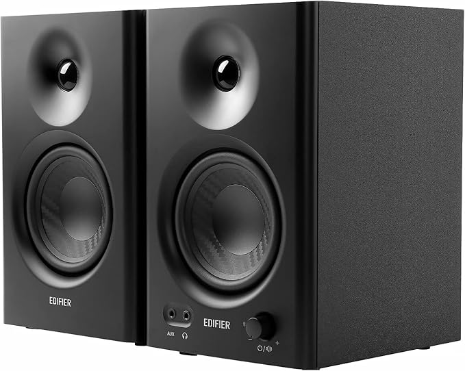 Edifier MR4 Powered Studio Monitor Speakers, 4" Active Near-Field Reference Speaker - Black (Pair)