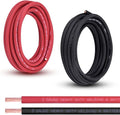 Shirbly 2 Gauge Battery Cable, 20FT Red + 20FT Black 2 AWG Pure Copper Wire Welding Cable, for Automotive, Battery, Solar and Generator, Standard USA OFC Wire
