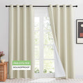 KGORGE Soundproof & Dust Particle Filtering Curtains 100% Blackout Window Cover Thermal Insulating Energy Smart Curtains for Living Room Bedroom Baby Nursery, W 52 x L 108 inches, Cream Beige, 1 Pair
