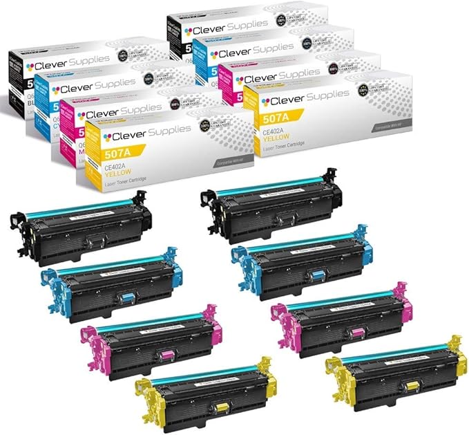 CS Replacement Toner Cartridge Compatible with HP M570dn CE400A Black CE401A Cyan CE402A Yellow CE403A Magenta Color PRO 500 M570 M570DN M570DW M551DN M551N M551XH M575C 8 Color Set
