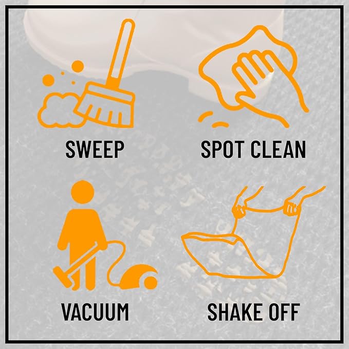 Ottomanson Commercial Scrape Rib Entry Mat – Heavy Duty Ribbed Floor Mat for High Traffic – Non Slip Rubber Back, Waterproof – Indoor Outdoor Use for Offices, Schools, Lobbies, 2' x 9', Black