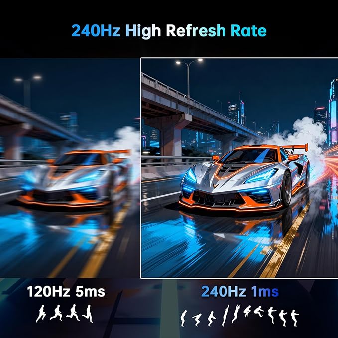KTC 24 Inch 240Hz Curved Gaming Monitor, FHD 1080p 1500R 1ms Computer Monitor, Adaptive Sync, 3000:1 Contrast, HDR Support, HDMI 2.0 & DP 1.4, Low Blue Light, Tilt, VESA, H24S17P