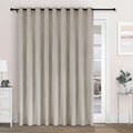 Macochico 100" Wx84 L Beige Full Blackout Curtains for Sliding Door, Thermal Insulated Drapery for Living Room Bedroom Windows Patio Door, Modern Chenille Grommet Curtains with Tieback 1 Panel