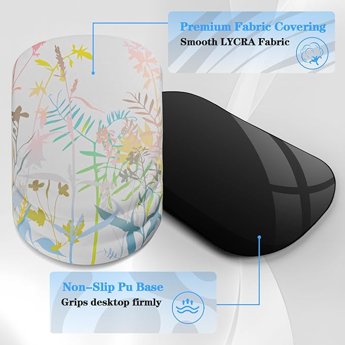 Mouse Pad Wrist Wrist Rest, Comfortable Memory Foam Wrist Rest, Non-Slip PU Base, Ergonomic Wrist Support and Arm Rests for Gaming, Office, Computer Use, Relieve Typing Pain (Fresh Leaves)