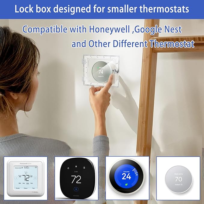 Young Dance Thermostat Lock Box with Key Thermostat Cover Universal Thermostat Lock Box Clear Small Thermostat Guard for Wall Thermostats for All Type Nest Thermostat 4.72''*4.53''*1.97'' or Smaller