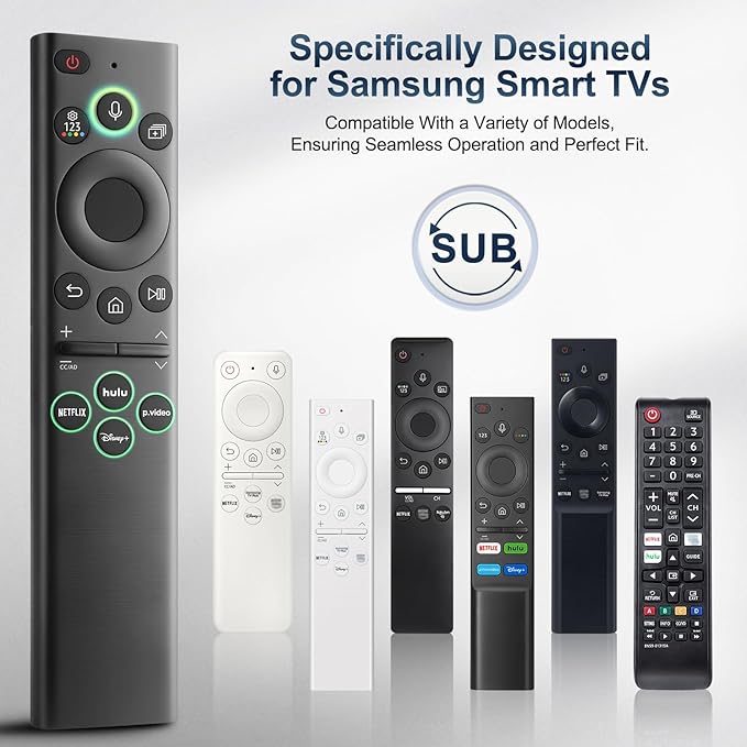 for Samsung-Smart-TV-Remote-Control-Replacement,Remote for 2019 2025 Samsung Frame Curved Crystal Smart TVs, with Voice Control