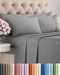 King 6 Piece Sheet Set - Cooling & Breathable - Hotel Luxury Bedding, Includes Fitted Sheet for Women, Men, Kids and Teens - 1 Flat, 1 Fitted Sheet, 4 Pillowcases with Deep Pockets - Heathered Grey