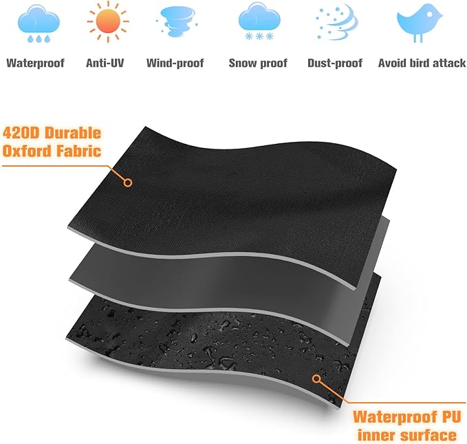 Skizem Outdoor Patio Heater Covers with Zipper,Upgraded 420D Oxford Fabric with PU Coating Material,100% Waterproof Windproof Anti-UV Snow-Poof,36 Months of Use 92'' H x 33" D x 19" B