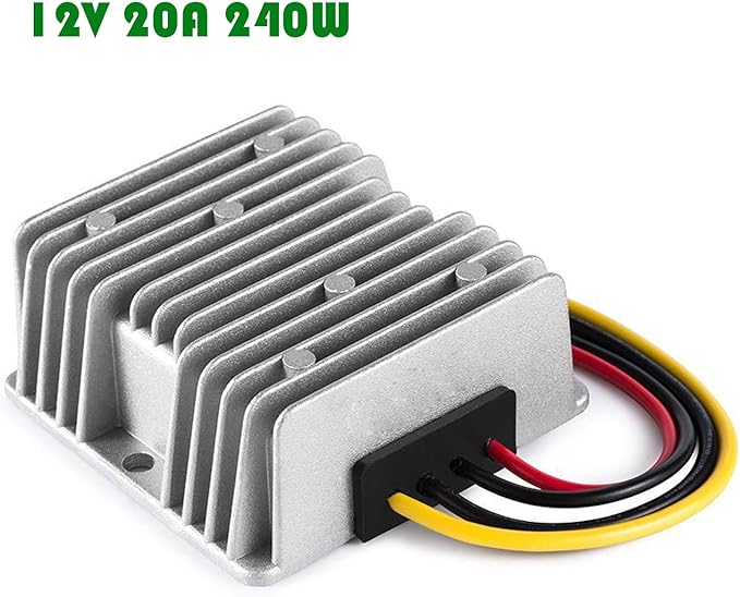 MGGi Voltage Buck Converter Regulator DC 24V to DC 12V 20A 240W Waterproof Power Transformer, Voltage Reducer, High-Power Power Supply Module Buck Transformer, for Golf Cart, Forklifts, Car