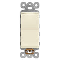 LIDER Minimalist Design Matte Finish Lighted Decorator Switch, Frameless Paddle Light Switch with Locator Light, Grounding Screw, 3-Way or Single Pole, 15A 120V, UL Listed, LS15-3W-LA, Light Almond