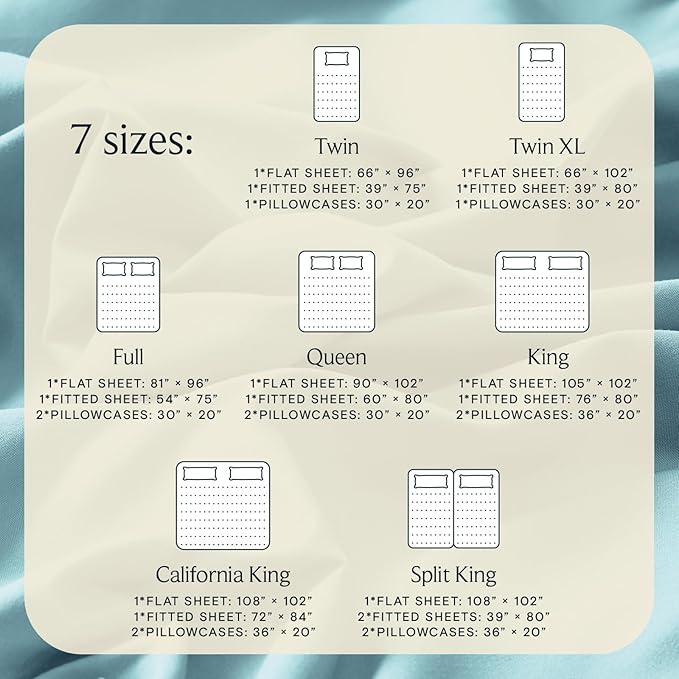 LuxClub 4 PC Queen Sheet Set, Deep Pockets Wrinkle Free Cooling Bed Sheets Hotel Bedding for Women, Men, Includes 1 Fitted Sheet, 1 Flat Sheet and 2 Pillowcases-Silky Soft Aqua