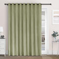 Macochico Extra Wide 100% Blackout Chenille Curtains 100" Wx102 L Thermal Curtains for Sliding Door Room Divider Living Room Bedroom Hotel Green Tint Blackout Curtains Grommet with Tieback 1 Panel