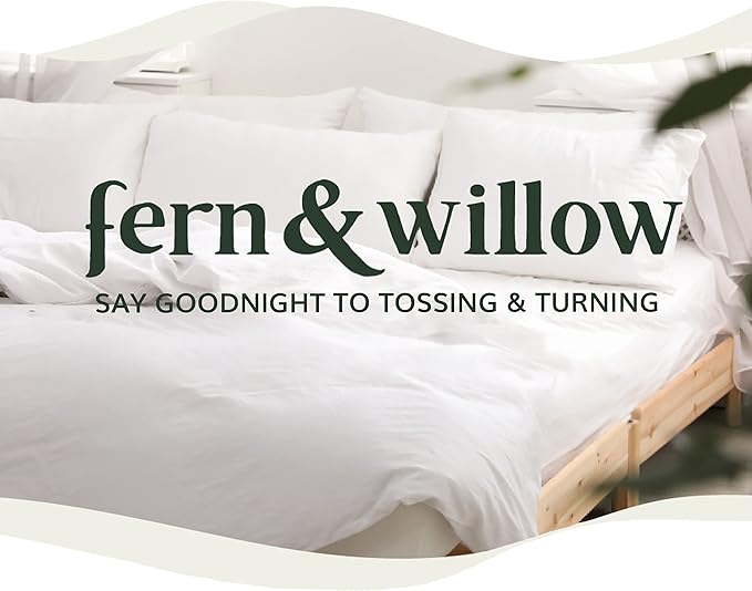 Fern and Willow Premium Bed Pillows - Set of 2, 26"x20" - Luxurious Ultra-Soft Cooling Pillow - Hotel Quality, Down Alternative Fill, Medium Firm Support for Side, Back & Stomach Sleepers
