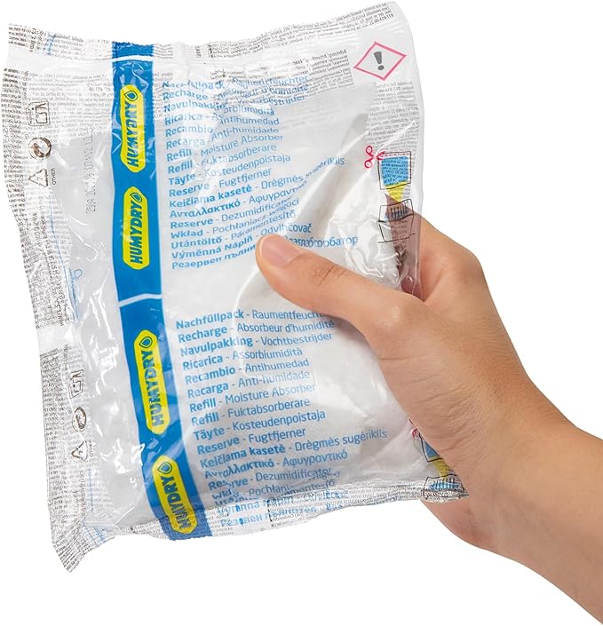 HUMYDRY Moisture Absorbers Refills for 8.8 Oz Dehumidifier, Pack of 6 Unscented Humidity Absorber Bags, Non Electric Refill Pack for Closets Bedrooms Bathrooms Laundry Rooms and Small Enclosed Spaces