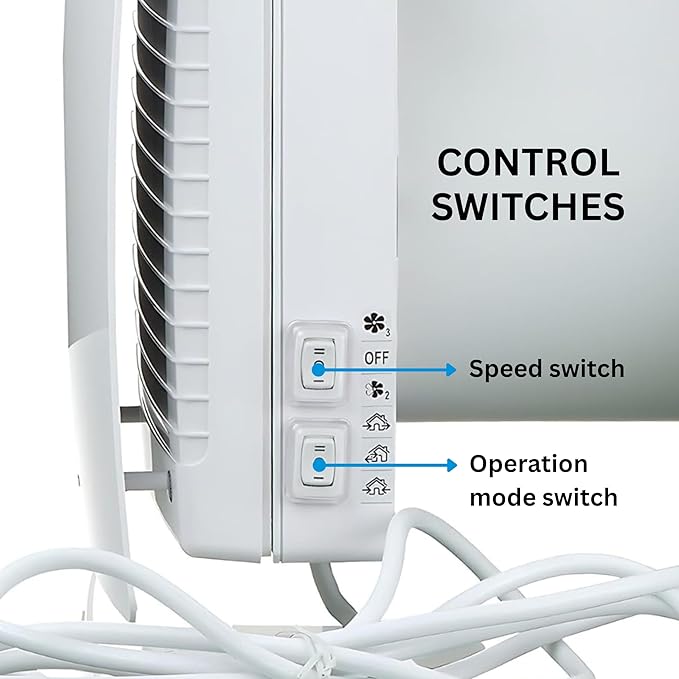 VENTS-US TwinFresh Comfo RB1-50-2 - Ductless ERV Through-the-Wall Single Room Ventilation Fan, 30 CFM, Energy Recovery Ventilator with Remote Control and Humidity Sensor