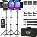 GVM RGB LED Video Lighting Kit, 800D Studio Video Lights with Panel, APP Control for YouTube Photography Lighting, , 3200K-5600K, 8 Kinds of The Scene Lights, 3 Packs