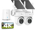 CAMSTRO 4K Security Cameras Wireless Outdoor No Subscription, 360° PTZ Home Security Cameras System, 64G Local Storage Home Hub, Human/Vehicle/Pet Recognition AI, Color Night Vision, 2 Cam-Kit