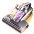 JIGOO S300 PRO Mattress Vacuum Cleaner with UV & Ultrasonic and High Heating,Anti-allergen Powerful Handheld Vacuum for Bed,Sofa