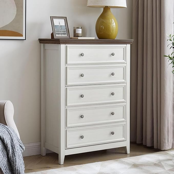 Tall Dresser for Bedroom 5 Drawers Dresser,5 Chest of Drawers Storage Cabinet for Living Room,Filing Cabinet for Home Office