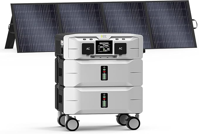 IEE SP5000 Power Station 5120Wh with 200W Portable Panel, 120/240V 5000W AC Output(9000W Peak), Portable Generator for Home Backup Outdoors Camping RV Emergency
