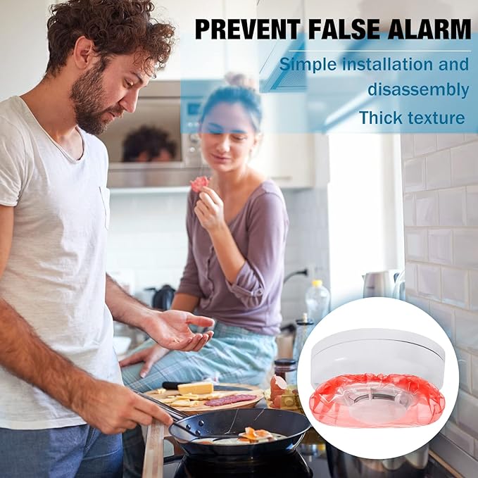 Gueevin 36 Pcs Smoke Detector Cover Smoke Alarm Dust Paint Cover for Home Fire Alarm (Red)