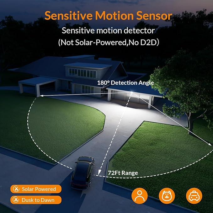 LEPOWER LED Motion Sensor Security Lights, 3 Head Motion Detected, 38W, 4200LM, Waterproof IP65, 5500K, Full Metal for Outdoor, Garage, Porch, Yard (Black)