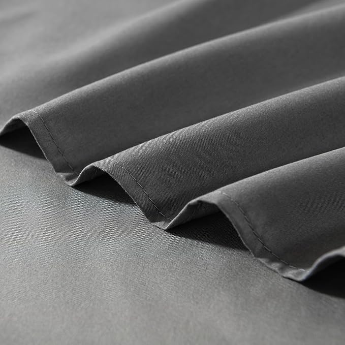 Grey Bed Skirt Queen Size Ruffled Bed Skirt with Split Corners, Queen Bed Skirt 18 Inch Drop, TSUTOMI Queen Size Bed Skirt Grey for Ruffled Bed Skirt with Split Corners, Bed Skirt Queen Size