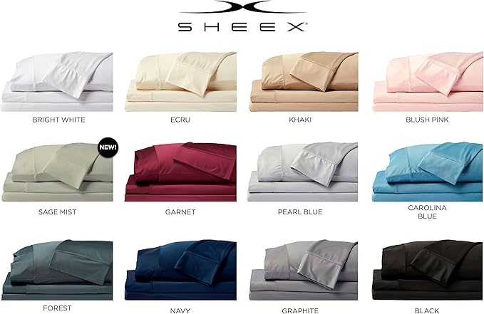 SHEEX - Original Performance Sheets Set (Full) Graphite- Cooling Sheets - Moisture Wicking - 1 Flat Cooling Sheet, 1 Fitted Cooling Sheet, 2 Pillow Covers - Wrinkle Free - Sleep Aid