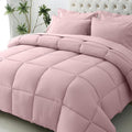 JOLLYVOGUE King Comforter Set, Ultra-Soft Bed in a Bag King Size 7 Pieces, Oeko-TEX Certified Bedding Set with Down Alternative Comforter, Sheets, Pillowcases & Shams, Camio Pink