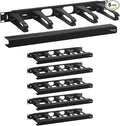 ICC 1U Ring Cable Manager Panel with Cover, Plastic with Metal Back Frame, 4" D-Rings, Horizontal Cable Management, Rackmount for 19” Network Racks, Black, 6-Pack