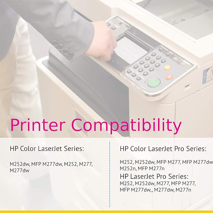 CS Replacement Toner Cartridge Compatible with HP 201X CF401X Cyan CF403X Magenta CF402X Yellow Color Pro MFP M277n Pro M252 Pro M252dw Pro MFP M277 3 Color Set