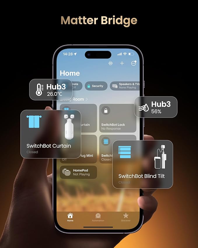 SwitchBot Hub 3 (3rd Gen), Smart Home Hub with 2.4" IPS Screen & Knob Control, WiFi Thermometer Hygrometer, IR Remote (Matter/Bluetooth 200m), Alexa/Google/Apple Home Compatible