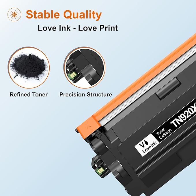 VLOVEINK TN920XL TN920 Toner Cartridge Compatible Replacement for Brother TN920XL TN920 TN920UXXL TN920XXL Work with HL-L6210DW MFC-L5915DW HL-L6210DWT HL-L5210DWT MFC-L5710DW, 4 Pack (with Chip)