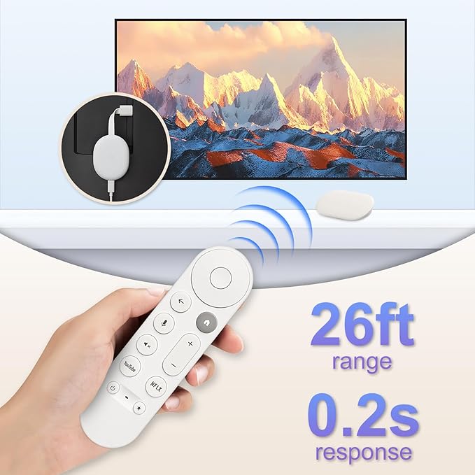 Voice Replacement Remote Control for Chromecast-Google-TV 4K/HD, for Google-TV-Streamer-Remote 4K