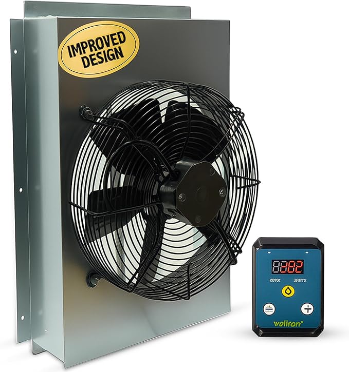 Gable Mount Attic Fan with Adjustable Thermostat – Custom Housing Maximizes Airflow Through Gable Vent – Ultra Quiet, Energy Efficient 130W – Pre-Assembled, Plug & Play – 1350 CFM
