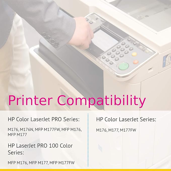 CS Replacement Toner Cartridge Compatible with HP Pro 100 Color MFP M177 CF351A Cyan CF352A Yellow CF353A Magenta 130A Color Laserjet M177FW Pro 100 MFP M176 M177 MFP M177FW 3 Color Set