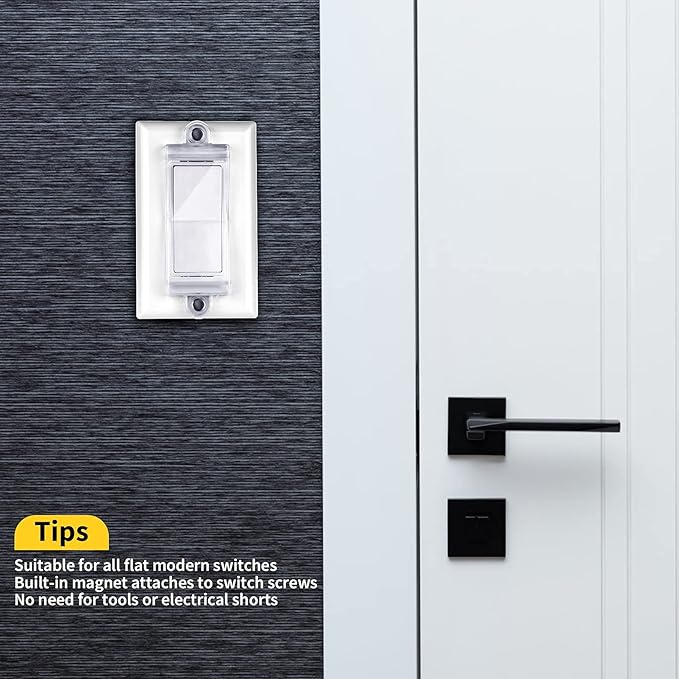 Magnetic Light Switch Guard Cover- PSZEZNZ Light Switch Outlet Covers for Flat Modern Wall Switches-Child Safety Protection(Clear,4 Piece)