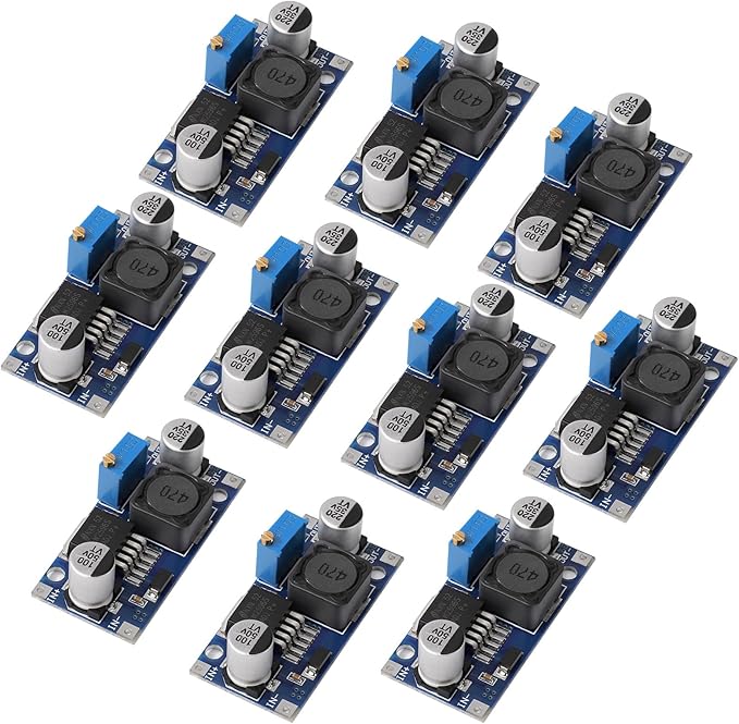 DROK LM2596 Buck Converter, Pack of 10 DC to DC Buck Converter Adjustable Voltage Regulator 3.2-35V to 1.25-34V