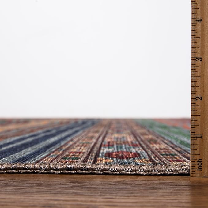 Keen Home Design 2x10 Rug - Machine Washable Runner Rug with Non-Slip Backing, Ideal for Hallway, Entryway, Kitchen, Laundry Room - Vintage, Easy Clean, Durable, Low Pile - (2'6" x 10')