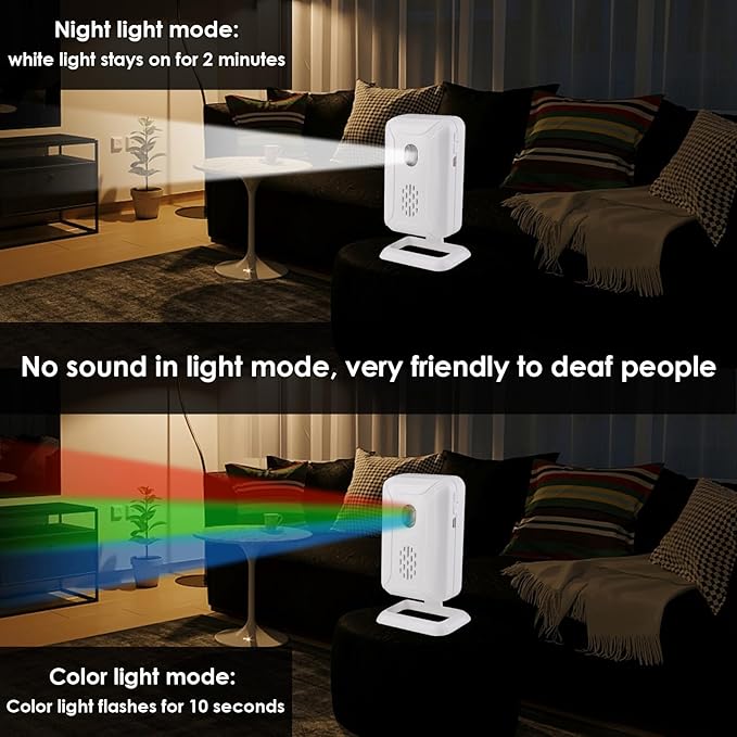 Greencycle Motion Sensor Doorbell, Wireless Motion Sensor Door Chime Business Entry Doorbell, Retail Store Door Entry Alert, Bed Alarms for Elderly Dementia Patients (3 Receivers 1 Sensor)