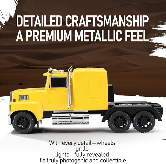 WSTER American Truck Bluetooth Speaker with HD Sound, TWS Pairing, LED Party Light, Operation Panel, Built-in Mic, Portable Car Model Speaker for Parties, Beach, Outdoor Activities (Yellow)