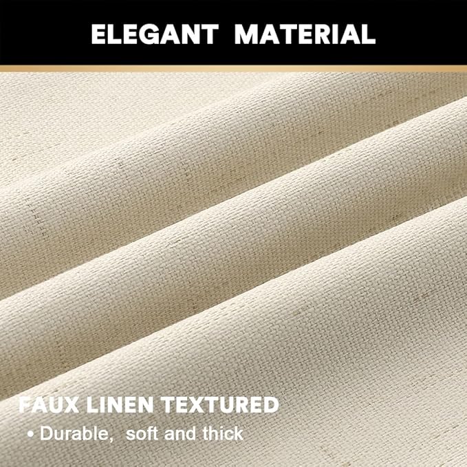 PrinceDeco 100% Blackout Curtains Black Out Curtains for Sliding Glass Doors Extra Wide Blackout Curtains Folding Door Curtain Sliding Glass Door Curtain,100X96 Curtains, Bleached Sand