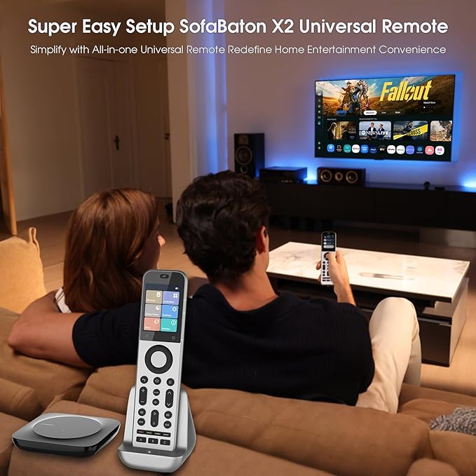 SofaBaton X2 Universal Remote with Touchscreen, All in One Universal Remote Control with Powerful Hub, One-Touch Activities, Custom APP, Compatible with Alexa&Google Assistant&Home Assistant