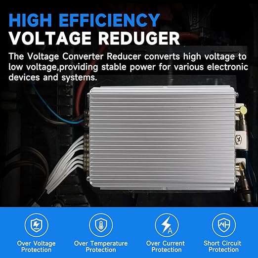 HUGEBO 60A 720W Voltage Converter Reducer 48V/36V to 12V,Converter Voltage Regulator,Waterproof Power Transformer for Golf Cart & Truck