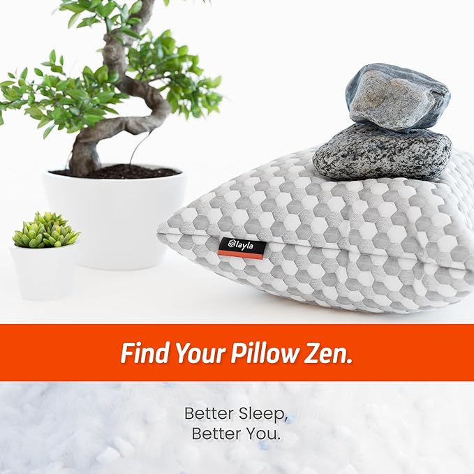 Layla Sleep, Adjustable Fill Kapok Pillow, Luxurious Cooling Pillow, Queen (Single), Supportive for Head, Neck, Fully Adjustable, Natural Material That is Light and Airy. Sleep Better-Kapok Pillows