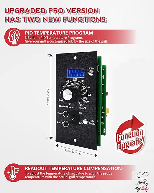 Meatender PID Digital Pro Control Board Replacement (Item# BAC365) for Traeger Pellet Pro Gen 1 Pellet Grill and Smoker